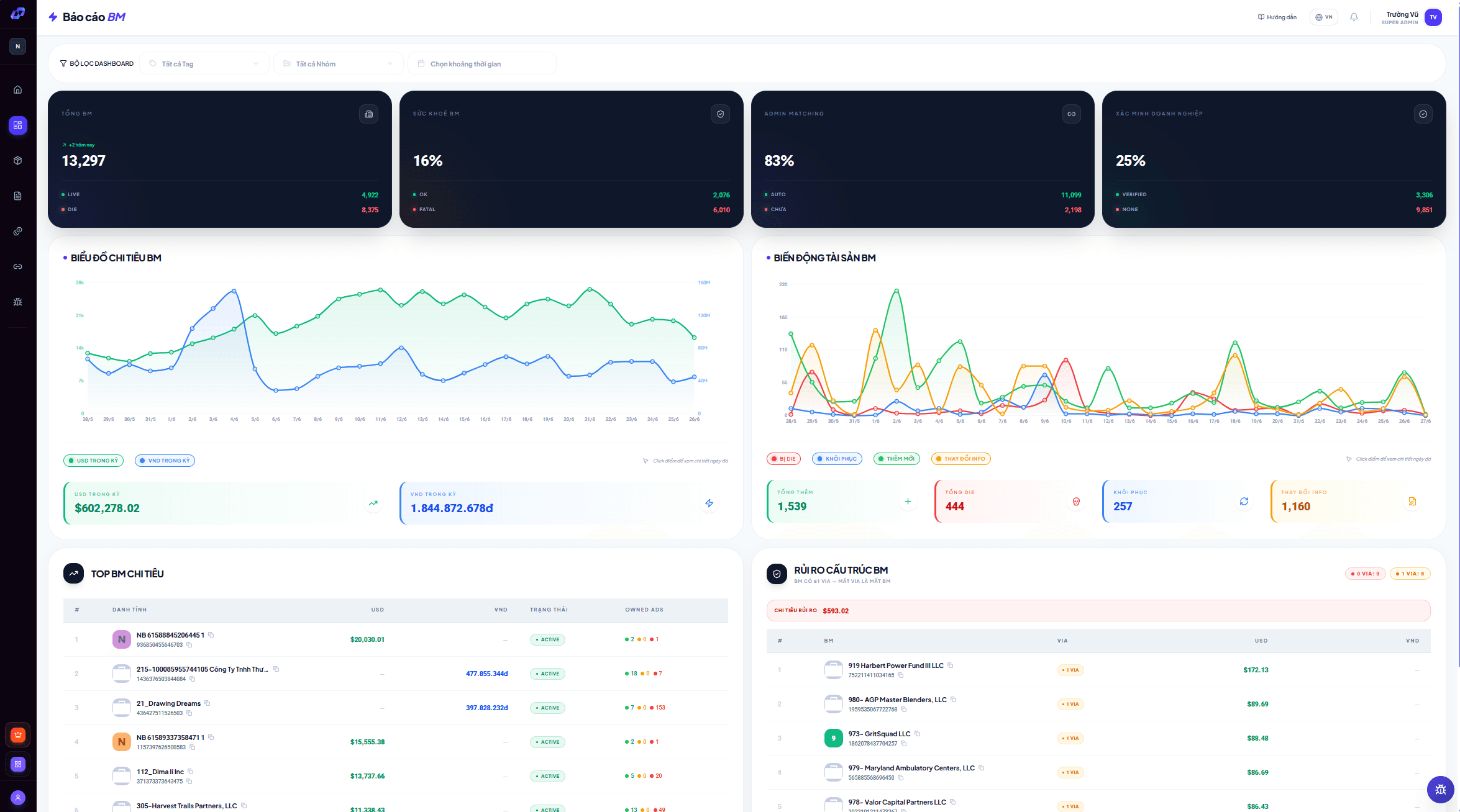 Nolimit Ads Manager — Báo cáo BM